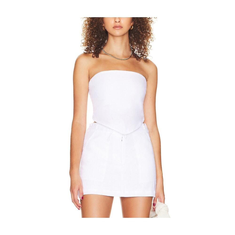 Faithfull The Brand 'La Loza' White Linen Top Size M